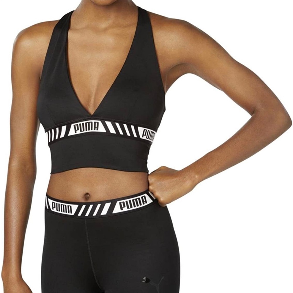 PUMA Black Crop Top Biker Short Set Size XS